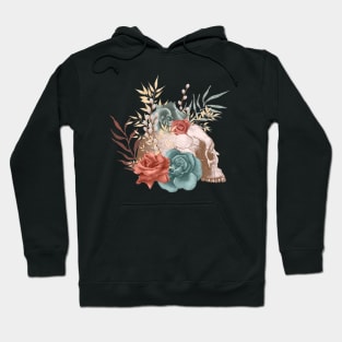 Skull with Floral Roses Hoodie